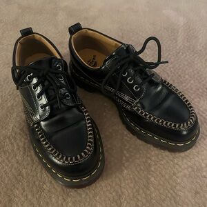 Dr Martens Lowell Leather Moc Toe Shoes Loafers